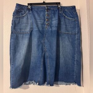 SO Blue Denim Skirt with Button Detail Size 3X